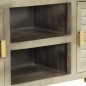 vidaXL Mueble TV de madera de mango maciza gris y latón 110x30x48 cm vidaXL Mueble TV de madera de mango maciza gris y latón 110x30x48 cm