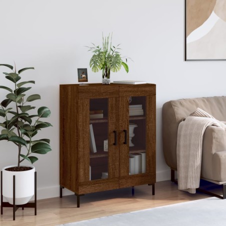 vidaXL Aparador de madera de ingeniería marrón roble 69,5x34x90 cm