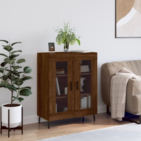 vidaXL Aparador de madera de ingeniería marrón roble 69,5x34x90 cm