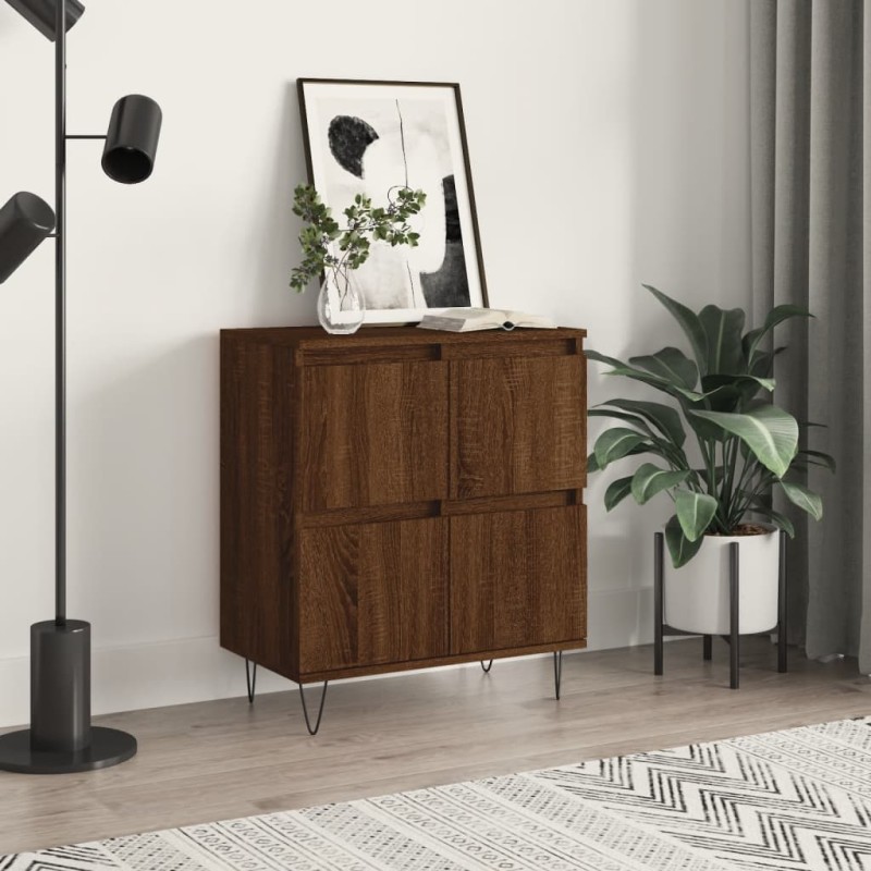 vidaXL Aparador madera contrachapada marrón roble 60x35x70 cm vidaXL Aparador madera contrachapada marrón roble 60x35x70 cm