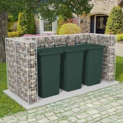 vidaXL Gaviones para ocultar triple contenedor 250x100x120 cm 