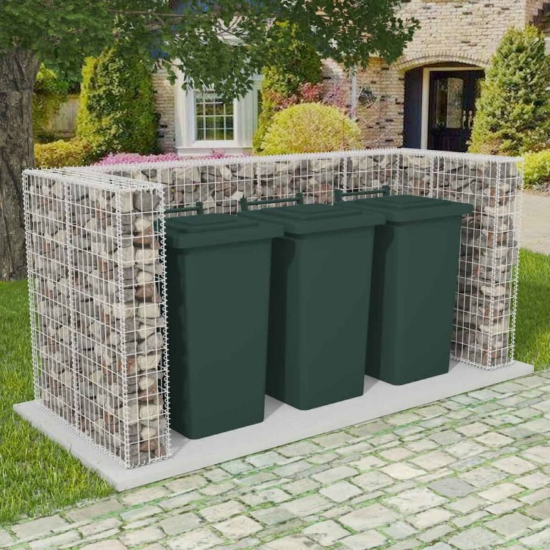 vidaXL Gaviones para ocultar triple contenedor 250x100x120 cm vidaXL Gaviones para ocultar triple contenedor 250x100x120 cm
