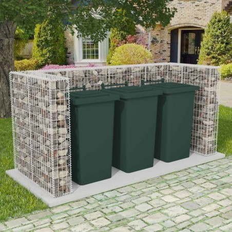 vidaXL Gaviones para ocultar triple contenedor 250x100x120 cm 