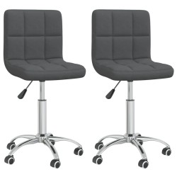 vidaXL Sillas de comedor giratorias 2 unidades tela gris oscuro