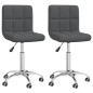 vidaXL Sillas de comedor giratorias 2 unidades tela gris oscuro vidaXL Sillas de comedor giratorias 2 unidades tela gris oscuro