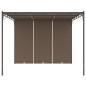 vidaXL Cenador de jardín con cortina lateral gris taupe 3x3x2,25 m vidaXL Cenador de jardín con cortina lateral gris taupe 3x3x2,25 m