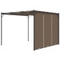 vidaXL Cenador de jardín con cortina lateral gris taupe 3x3x2,25 m vidaXL Cenador de jardín con cortina lateral gris taupe 3x3x2,25 m