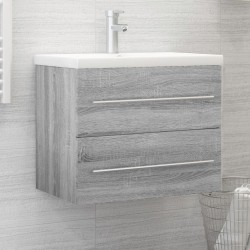 vidaXL Mueble de lavabo madera contrachapada gris Sonoma 60x38,5x48 cm