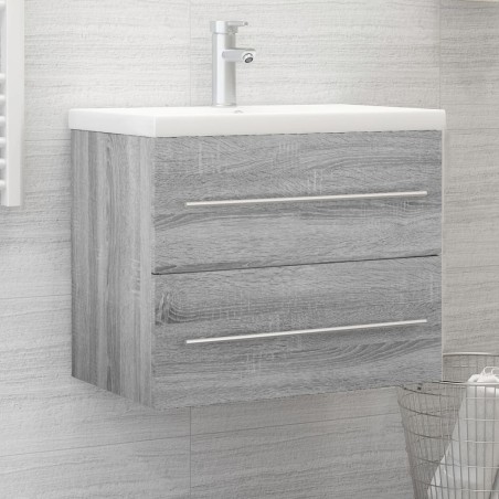 vidaXL Mueble de lavabo madera contrachapada gris Sonoma 60x38,5x48 cm