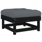 vidaXL Taburetes de jardín con cojines 2 uds madera maciza pino negro vidaXL Taburetes de jardín con cojines 2 uds madera maciza pino negro