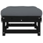vidaXL Taburetes de jardín con cojines 2 uds madera maciza pino negro vidaXL Taburetes de jardín con cojines 2 uds madera maciza pino negro