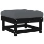 vidaXL Taburetes de jardín con cojines 2 uds madera maciza pino negro vidaXL Taburetes de jardín con cojines 2 uds madera maciza pino negro