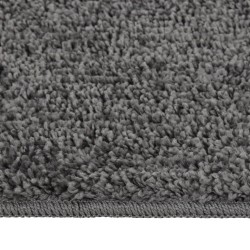 vidaXL Alfombra peluda antideslizante gris oscuro 80x150 cm