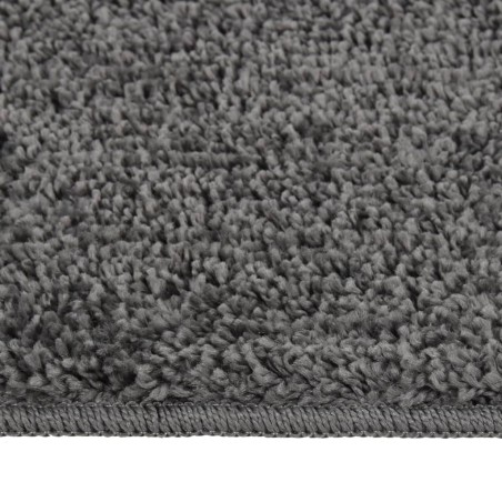 vidaXL Alfombra peluda antideslizante gris oscuro 80x150 cm
