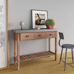 vidaXL Mesa consola de madera maciza de abeto 110x35x80 cm