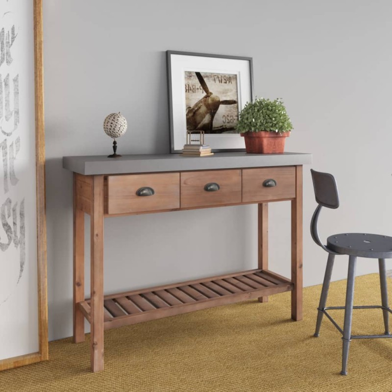 vidaXL Mesa consola de madera maciza de abeto 110x35x80 cm vidaXL Mesa consola de madera maciza de abeto 110x35x80 cm