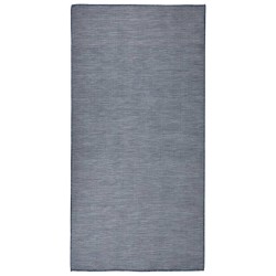 vidaXL Alfombra de exterior de tejido plano azul 100x200 cm