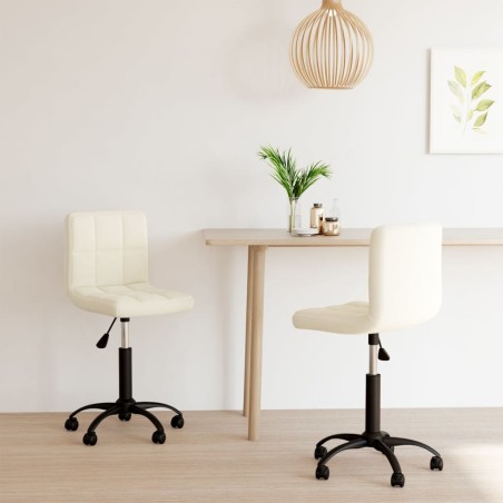 vidaXL Sillas de comedor giratorias 2 uds terciopelo crema