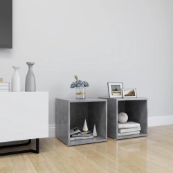 vidaXL Mueble de TV 2uds madera contrachapada gris hormigón 37x35x37cm