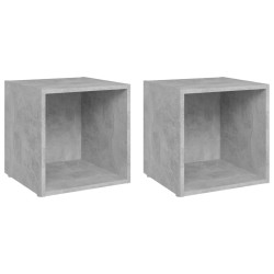 vidaXL Mueble de TV 2uds madera contrachapada gris hormigón 37x35x37cm