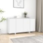 vidaXL Aparador de madera contrachapada blanco 135x41x75 cm vidaXL Aparador de madera contrachapada blanco 135x41x75 cm