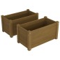 vidaXL Jardineras 2 uds madera maciza de pino marrón miel 60x31x31 cm