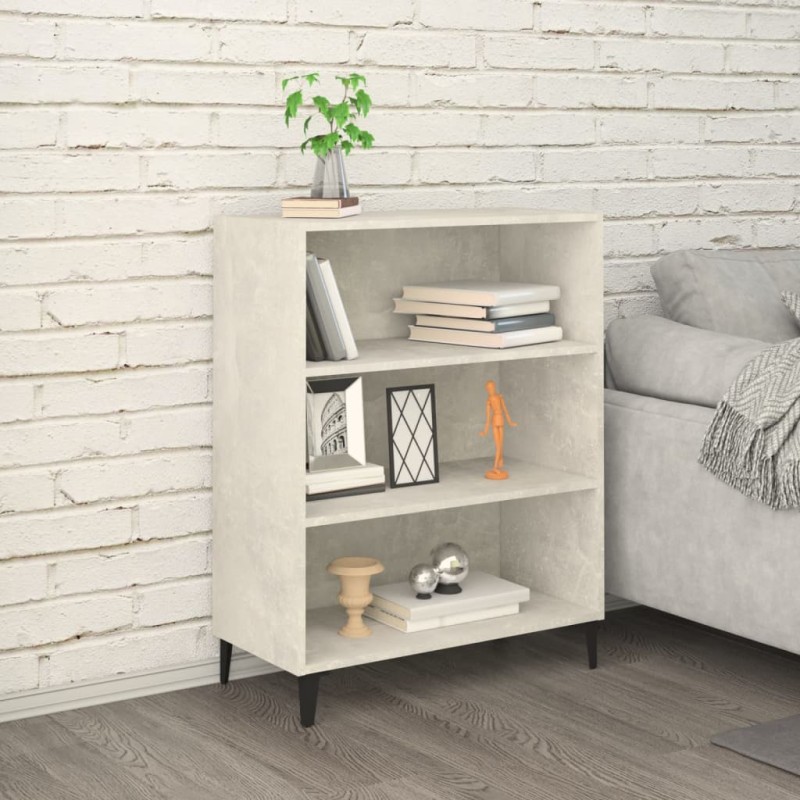 vidaXL Aparador de madera contrachapada gris hormigón 69,5x32,5x90 cm
