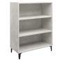 vidaXL Aparador de madera contrachapada gris hormigón 69,5x32,5x90 cm