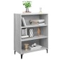 vidaXL Aparador de madera contrachapada gris hormigón 69,5x32,5x90 cm
