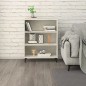 vidaXL Aparador de madera contrachapada gris hormigón 69,5x32,5x90 cm