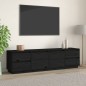 vidaXL Mueble de TV madera maciza de pino negro 176x37x47,5 cm vidaXL Mueble de TV madera maciza de pino negro 176x37x47,5 cm