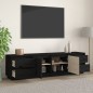 vidaXL Mueble de TV madera maciza de pino negro 176x37x47,5 cm vidaXL Mueble de TV madera maciza de pino negro 176x37x47,5 cm