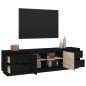 vidaXL Mueble de TV madera maciza de pino negro 176x37x47,5 cm vidaXL Mueble de TV madera maciza de pino negro 176x37x47,5 cm