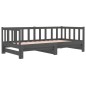 vidaXL Sofá cama extraíble madera maciza de pino gris 2x(90x190) cm