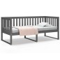 vidaXL Sofá cama de madera maciza de pino gris 100x200 cm