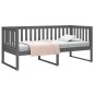 vidaXL Sofá cama de madera maciza de pino gris 100x200 cm