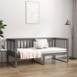 vidaXL Sofá cama de madera maciza de pino gris 100x200 cm