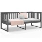 vidaXL Sofá cama de madera maciza de pino gris 100x200 cm
