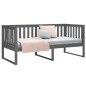 vidaXL Sofá cama de madera maciza de pino gris 100x200 cm