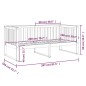 vidaXL Sofá cama de madera maciza de pino gris 100x200 cm