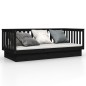 vidaXL Sofá cama madera maciza de pino negro 90x200 cm vidaXL Sofá cama madera maciza de pino negro 90x200 cm