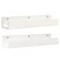 vidaXL Estantes de pared 2 uds madera maciza de pino blanco 50x12x9 cm