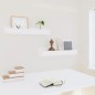 vidaXL Estantes de pared 2 uds madera maciza de pino blanco 50x12x9 cm