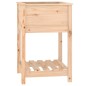 vidaXL Jardinera con estante de madera maciza de pino 54x54x81 cm