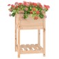 vidaXL Jardinera con estante de madera maciza de pino 54x54x81 cm