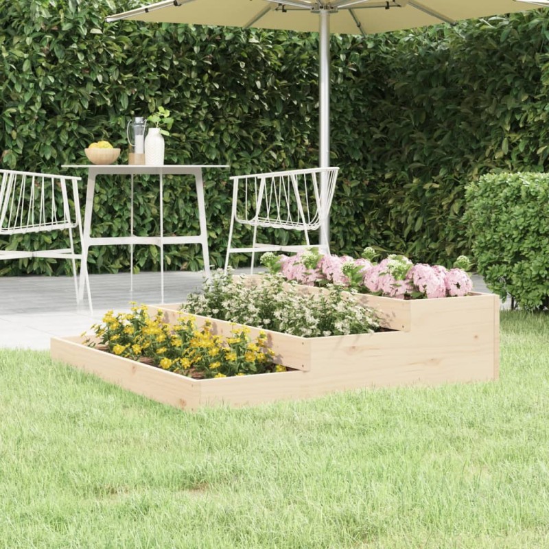 vidaXL Jardinera de madera maciza de pino 107x107x27 cm vidaXL Jardinera de madera maciza de pino 107x107x27 cm