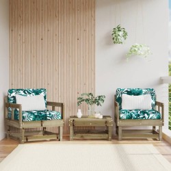 vidaXL Sillones de jardín con cojines 2 uds madera de pino impregnada