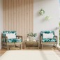 vidaXL Sillones de jardín con cojines 2 uds madera de pino impregnada