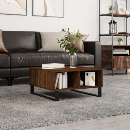vidaXL Mesa de centro madera de ingeniería roble marrón 60x60x30 cm