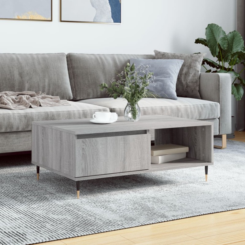 vidaXL Mesa de centro madera de ingeniería gris Sonoma 90x60x35 cm vidaXL Mesa de centro madera de ingeniería gris Sonoma 90x60x35 cm